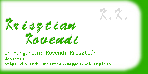 krisztian kovendi business card